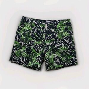 Vilebrequin Mens Flat Belt Merise Madrague Leaf Print Lined Swim Short Size S
